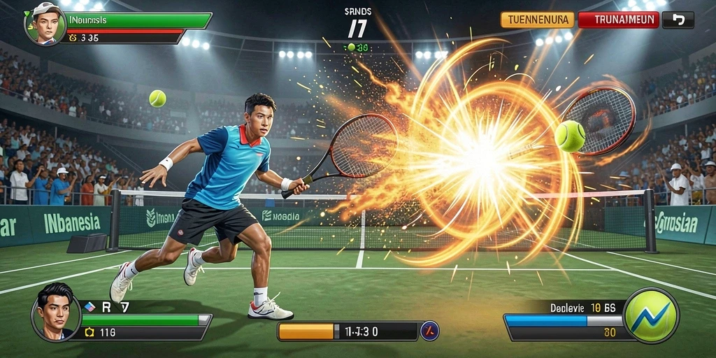 Screenshot menunjukkan antarmuka permainan yang menarik.